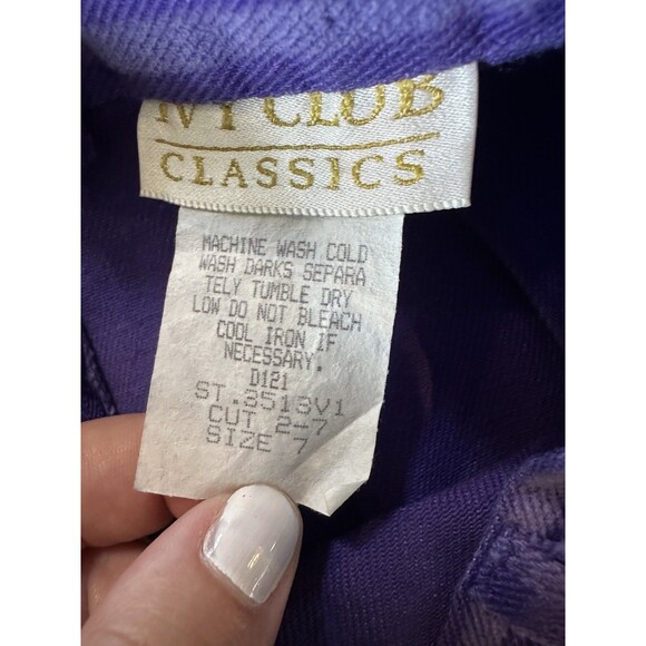 Ivy Club Classics Vtg Purple Stripe Denim Zip Pencil Skirt 80s/90s Preppy Size 7 - Picture 7 of 9